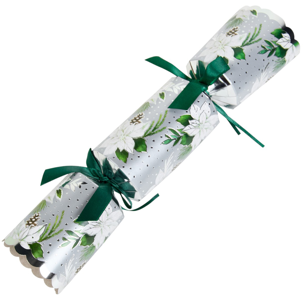 Pack of 6 Deluxe Crackers Silver Foliage - Silver Image 3