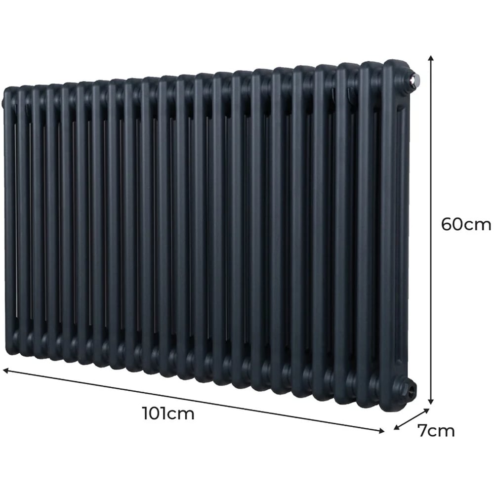 Monster Shop 4276 BTU Anthracite Grey Traditional 2 Column Radiator 600 x 1012mm Image 6