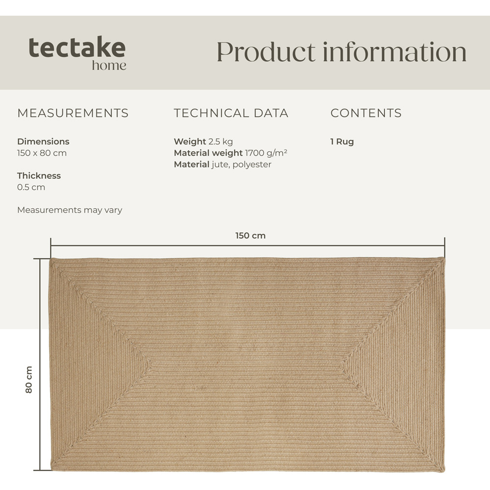 tectake Easy Care Woven Rug 150 x 80 x 0.5cm Image 8