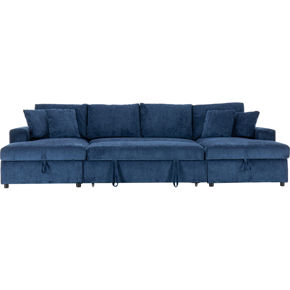 Maddox Pull Out Sofa Bed with Storage  Navy Image 5