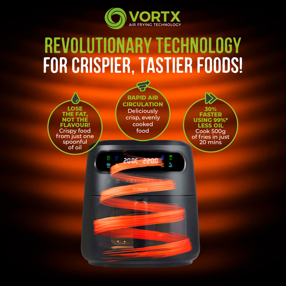 Tower Vortx Vizion T17123 Colour Display Digital Air Fryer 7.5L Image 7