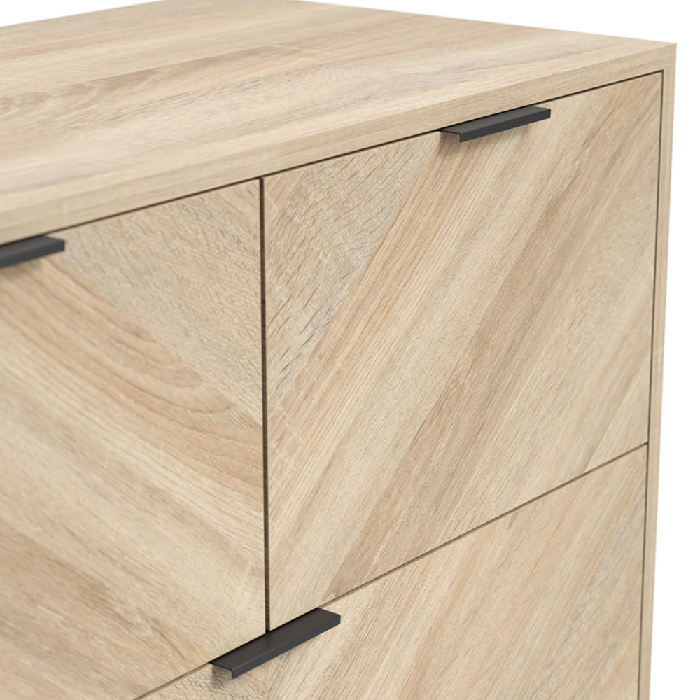 Stockholm Chevron 4 Drawer Sonoma Oak Chest of Drawers Image 7