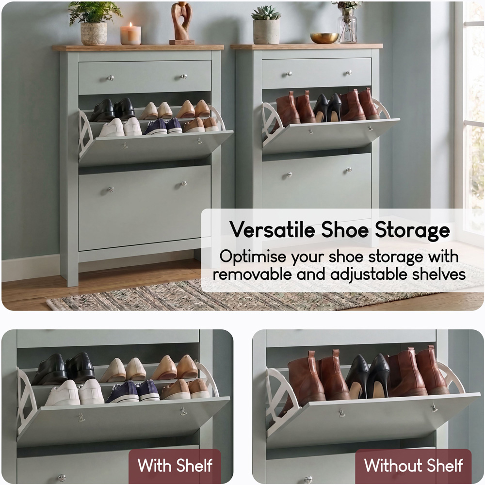 VIDA DESIGNS Arlington Grey Shoe Cabinet Image 3