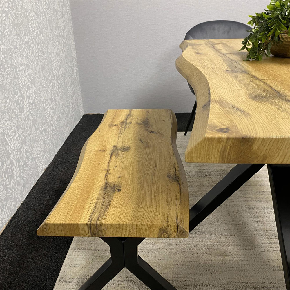 Kosy Koala 6 Seater Velvet Wooden Rectangle Dining Set with Bench Grey Image 2