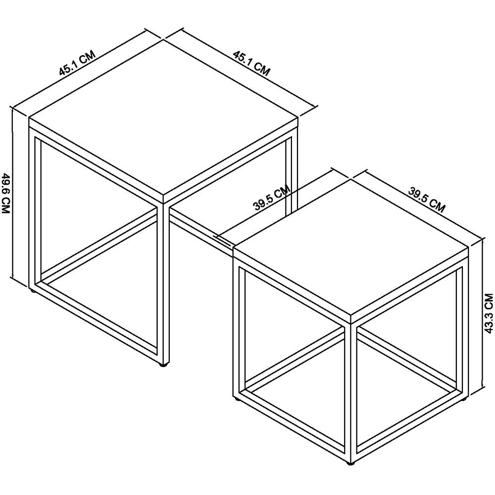 Bentley Designs Renzo Zinc and Dark Grey Nesting Table Set of 2 Image 7