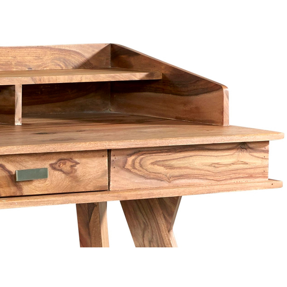 Brooklyn Hana Single Drawer 3 Shelf Sheesham Study Desk Set of 2 Image 4