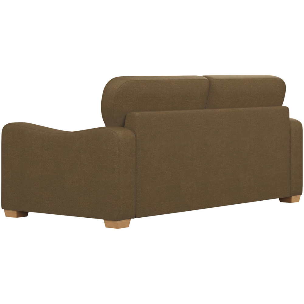 Theadford 3 Seater Mink Plush Velvet Fixed Back Sofa Image 3
