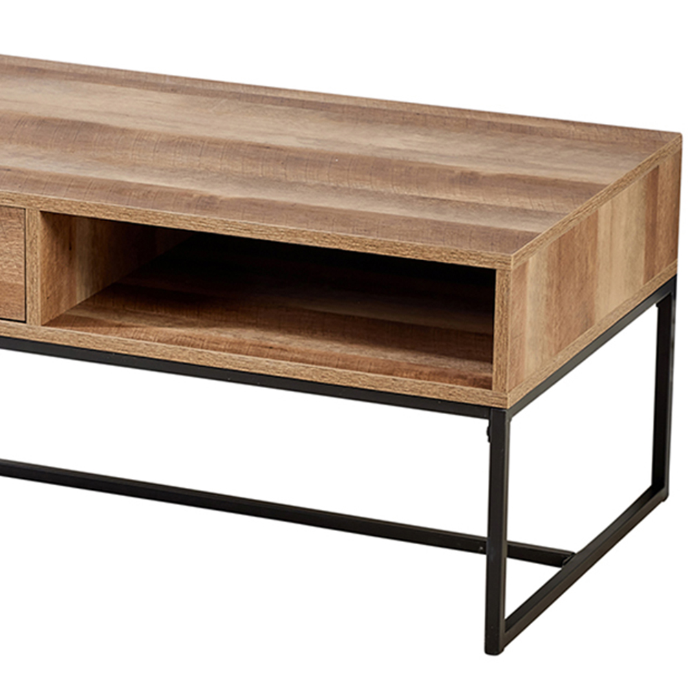 Home Source Oakmere Single Drawer Single Shelf Natural Coffee Table Image 3