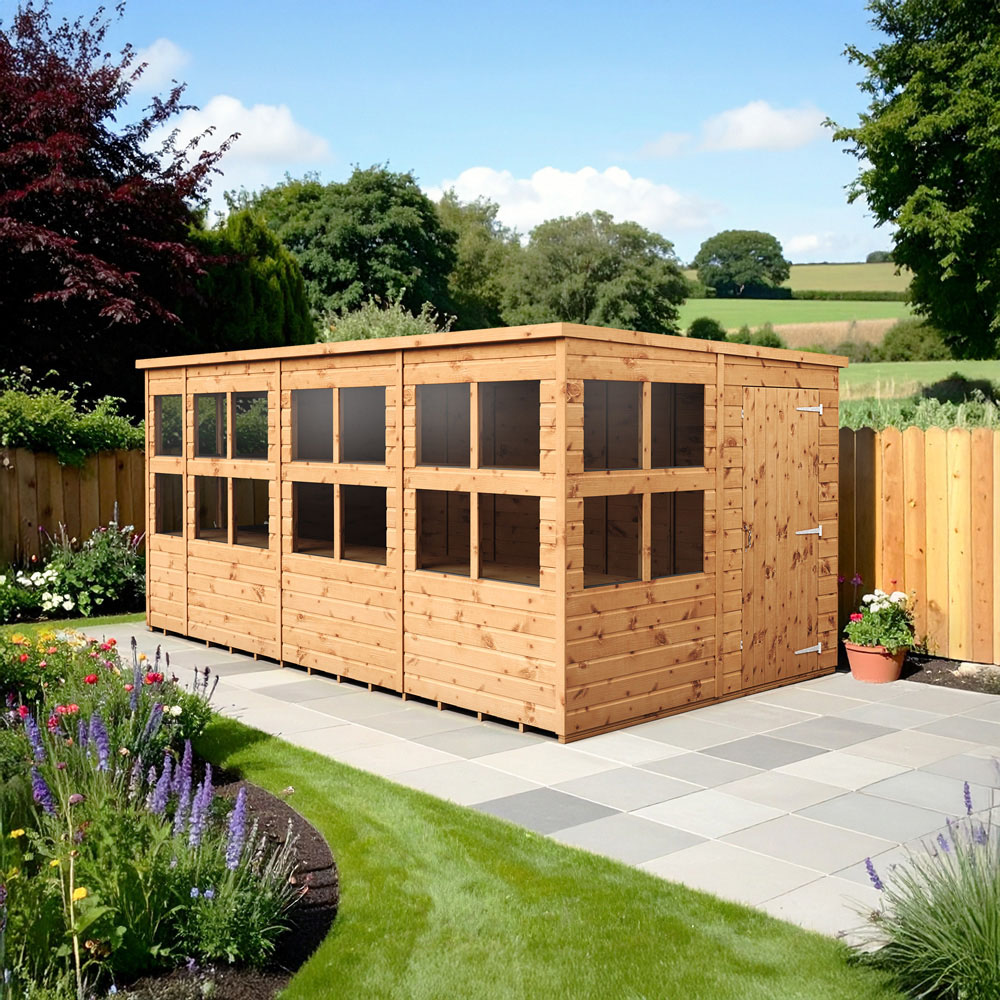 Empire Sheds 14 x 8ft Tongue and Groove Potting Pent Garden Shed Image 2
