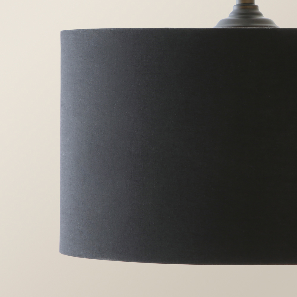 ValueLights Reni Black and Chrome Drum Shade 3 Drop Bar Black Diner LED Ceiling Light Image 3