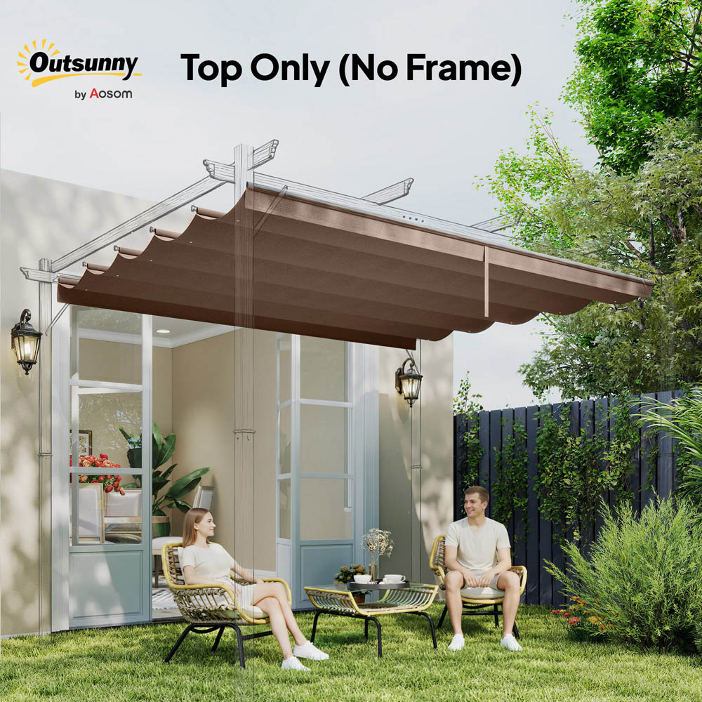 Outsunny 2.55 x 2.5 m Brown Pergola Replacement Cover Image 7