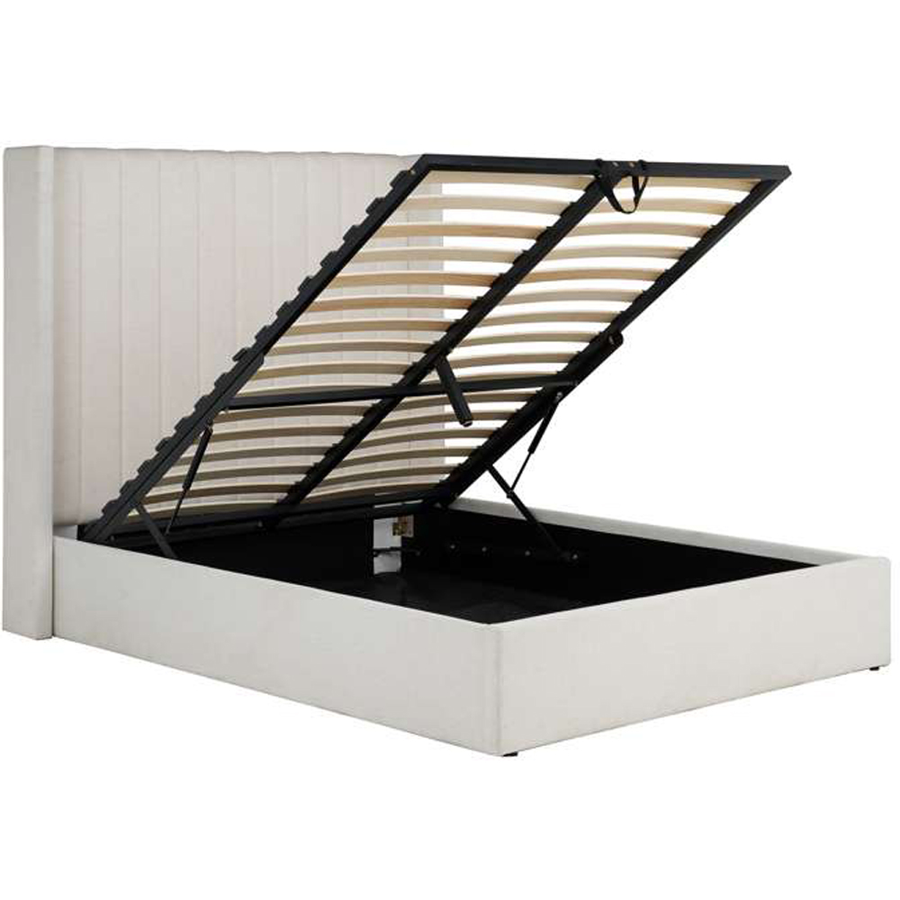 Birlea Maisey Double White Linen Ottoman Bed Image 5