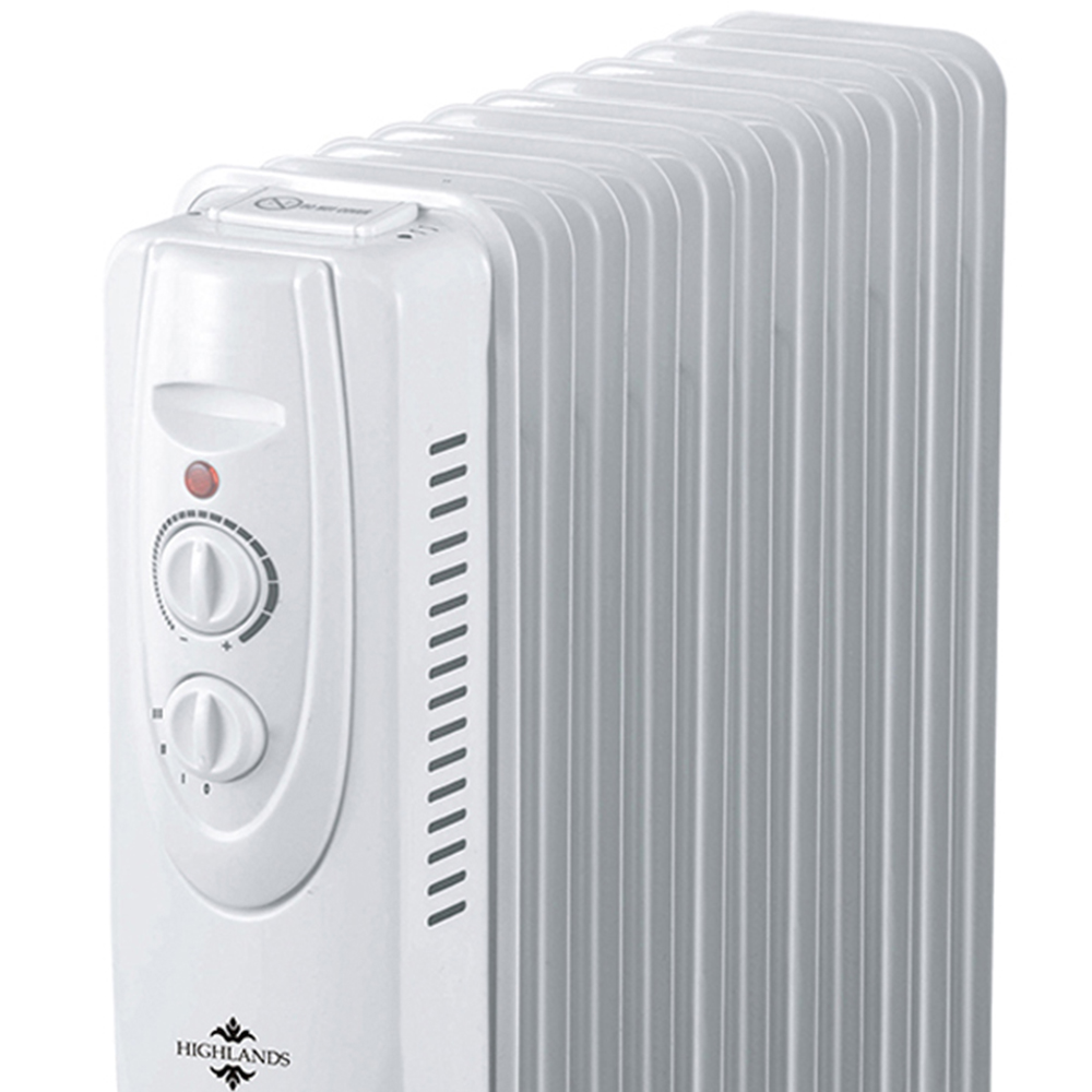 Highlands Homeware 11 Fin White Oil Filled Radiator 2500W Image 2
