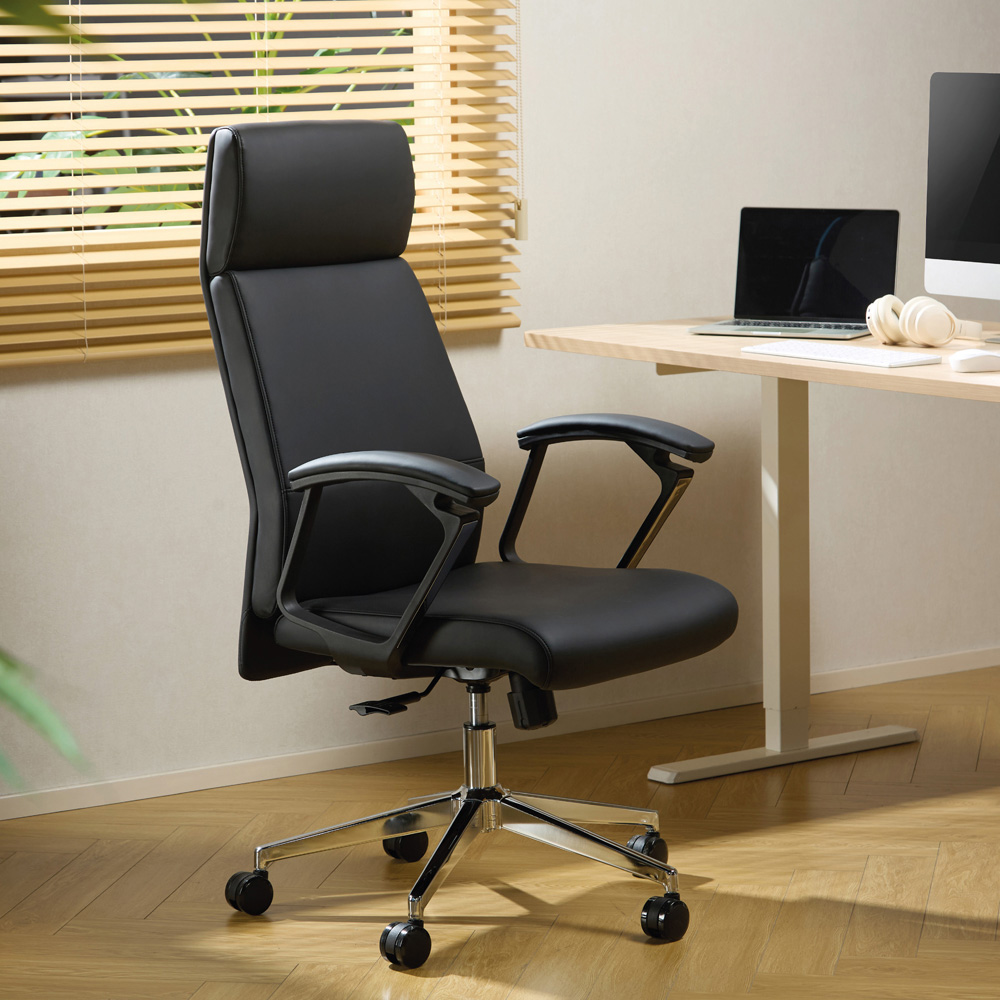 TTAP Black Faux Leather High Back Executive Office Chair Image 7