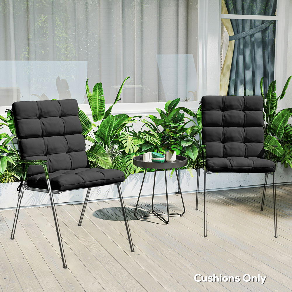 Outsunny Black Garden Seat Cushion with Backrest 2 Pack Image 5