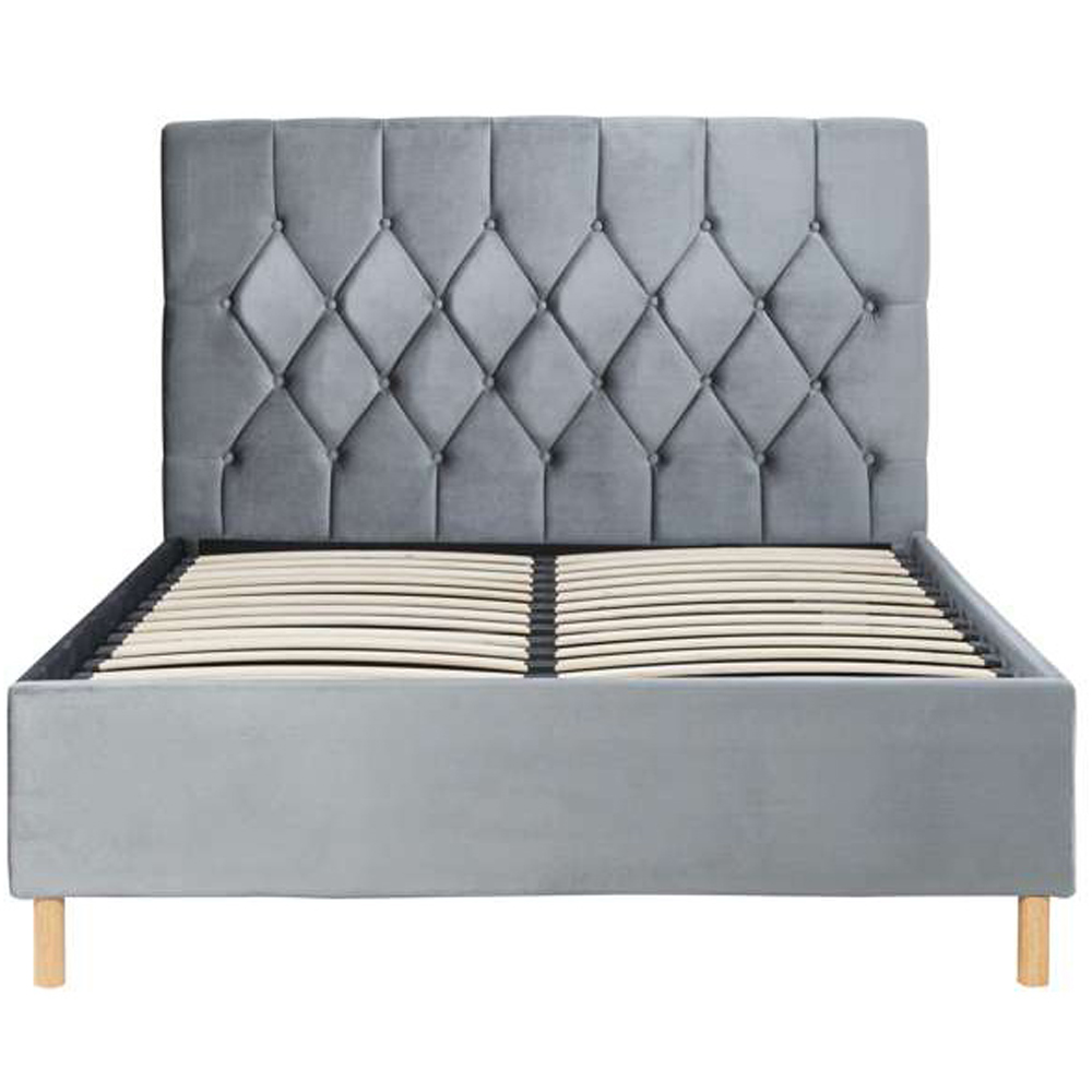 Loxley King Size Grey Fabric Bed Image 5