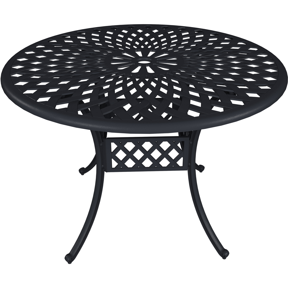 Charles Bentley Cast Aluminium 4 Seater Dining Set Black Image 6