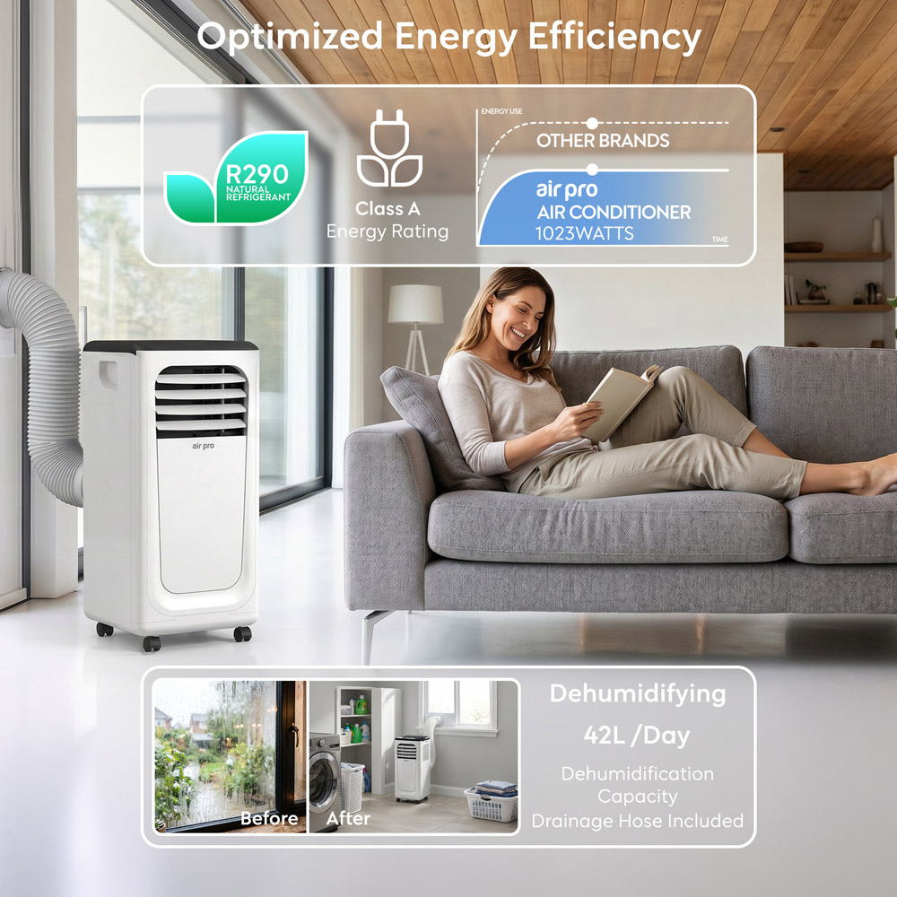 Air Pro 3-in-1 White Smart Wi-Fi Portable Air Conditioner 9000 BTU Image 8