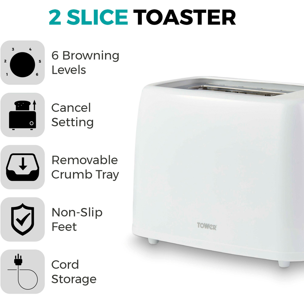 Tower Presto EEJB321 2 Slice Toaster and 1.7L Kettle Set Image 6