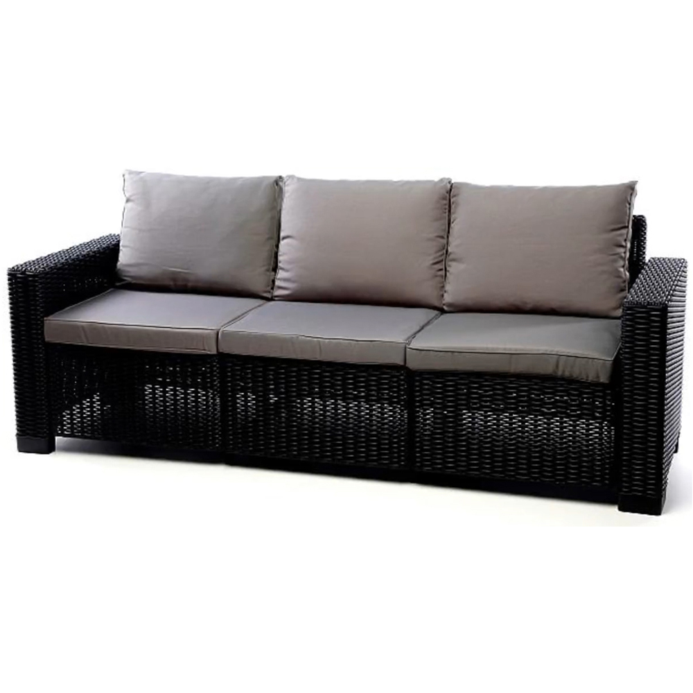 Keter California 4 Seater Grey and Black Chaise Longue Set Image 4