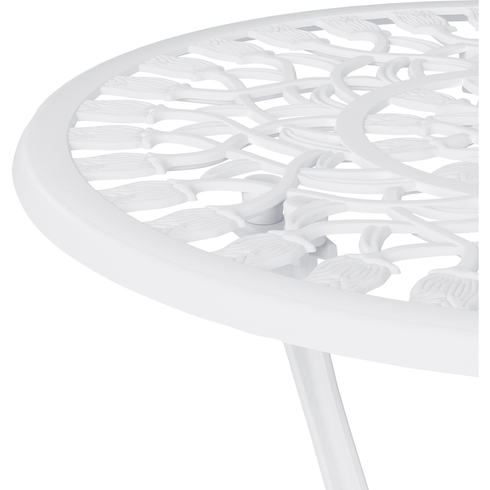 Charles Bentley Tulip Aluminium 2 Seater Cast Bistro Set White Image 7