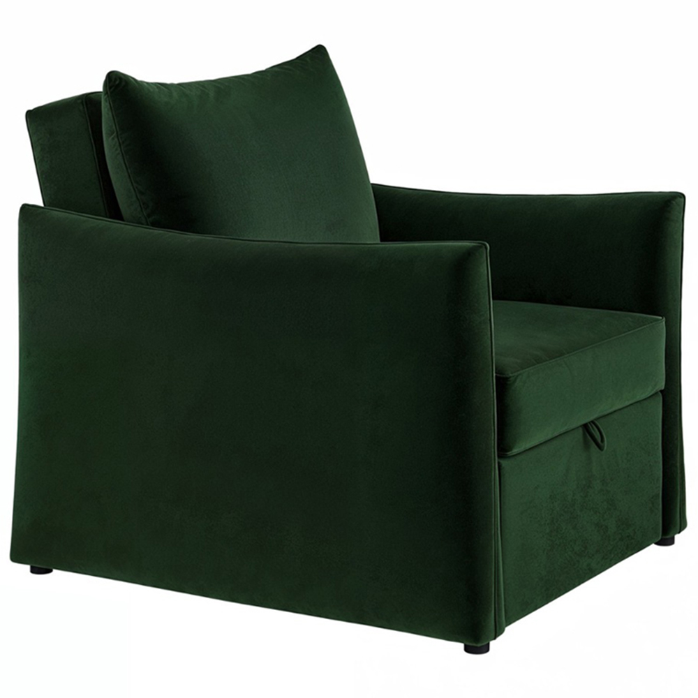Solace+Co Skyler Bottle Green Velvet Armchair Bed Image 2
