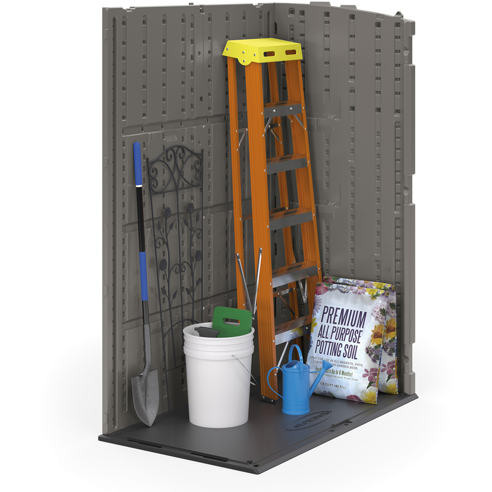 Suncast Aston 6 x 2ft Stone Grey Double Door Storage Cabinet Image 4