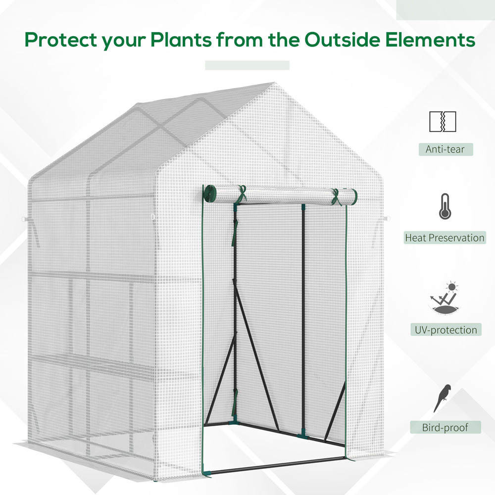 Outsunny White 4.7 x 4.7ft Portable Greenhouse Image 7