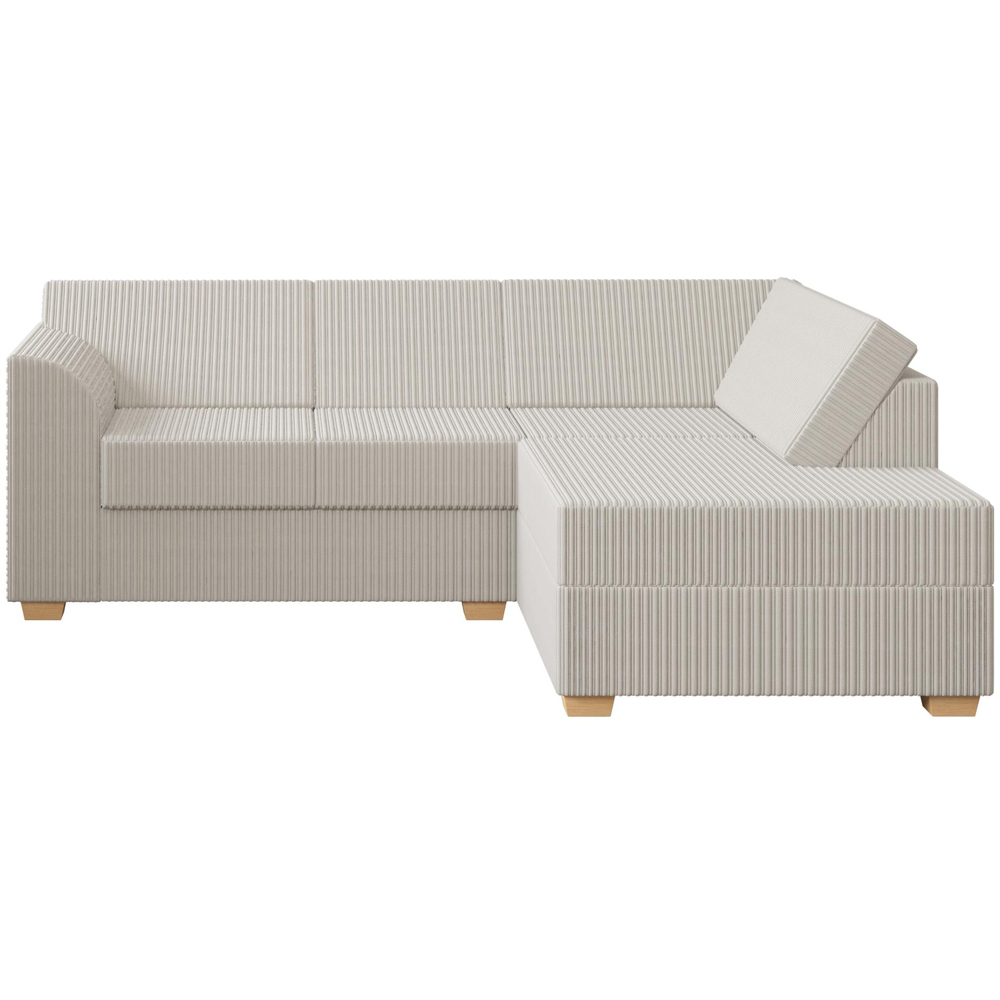 Modo 3 Seater Stone Jumbo Cord Right Hand Fixed Back L-Shape Corner Sofa Image 3