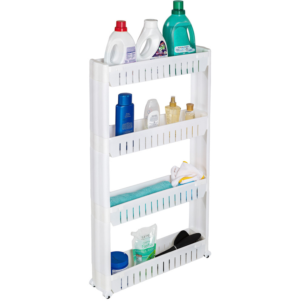 tectake Joe 4 Shelf White Alcove Storage Shelf Image 2