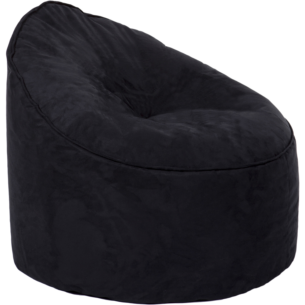 Kaikoo Black Brushed Faux Suede Bean Bag Chair Image 2
