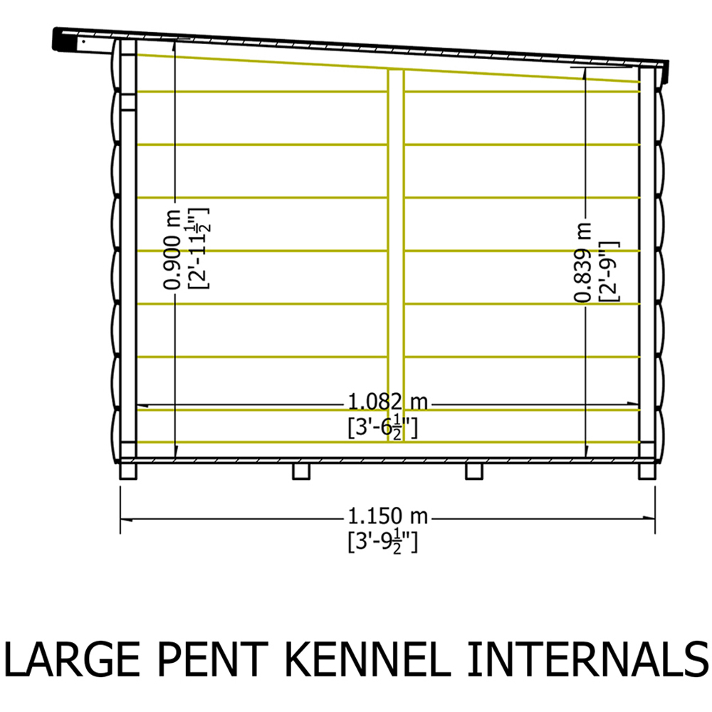 Shire 3.7 x 2.3ft Loglap Pent Dog Kennel Image 5