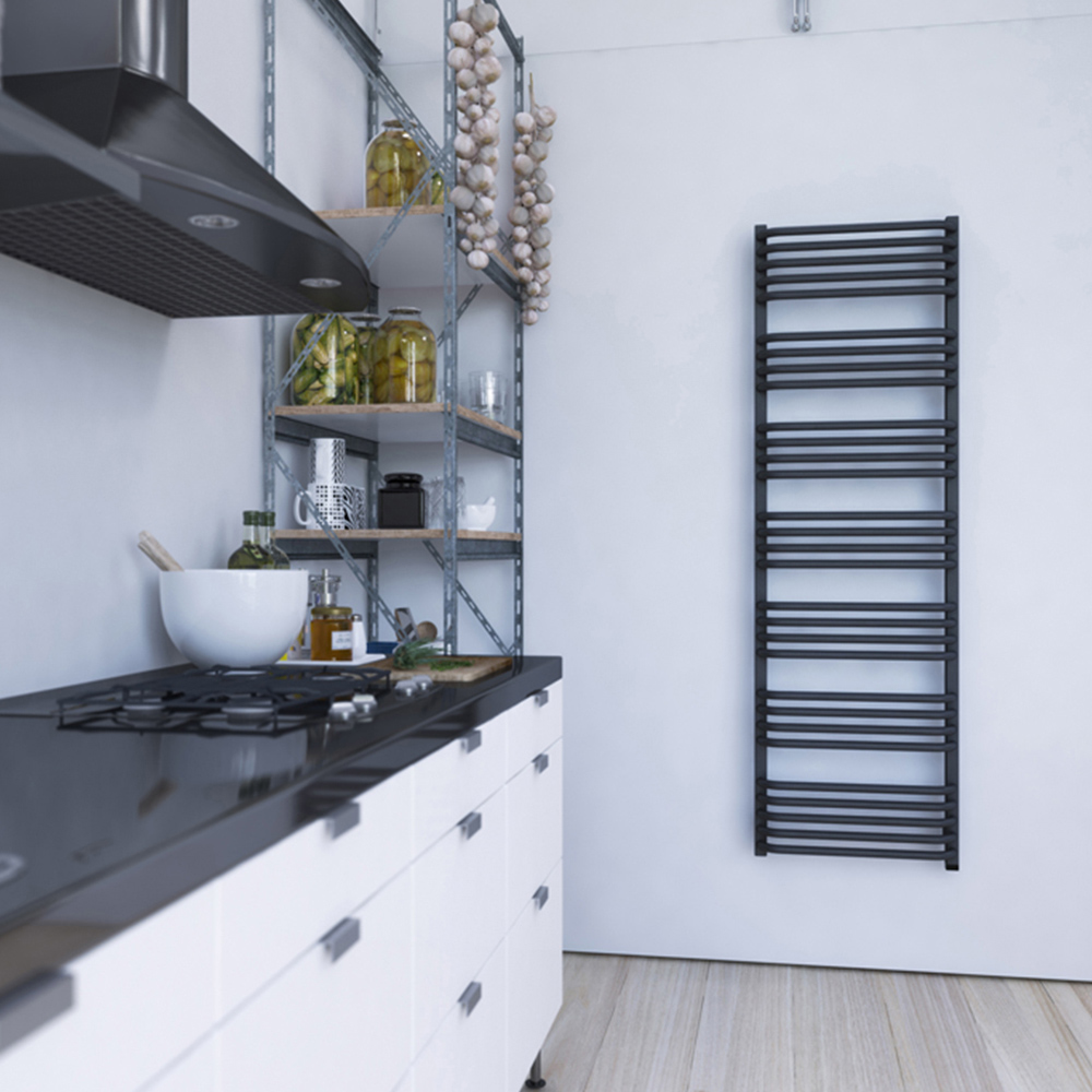 Terma Alex One 2728BTU Modern Grey Electric Towel Rail 1580 x 500mm Image 7