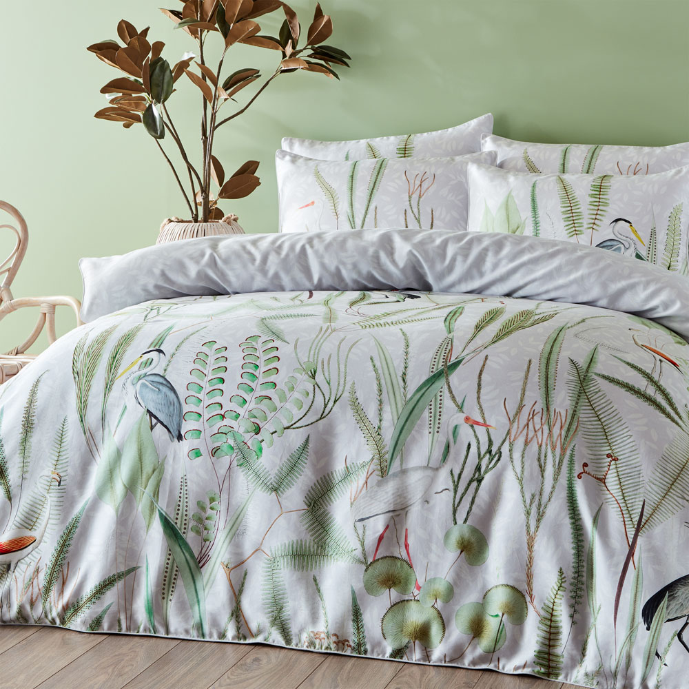 Paoletti Aaliyah Super King Size Botanical Duvet Cover Set Image 2