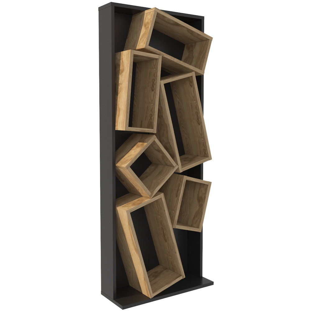Decorotika Carmen 6 Shelf Black and Oud Bookcase Image 5