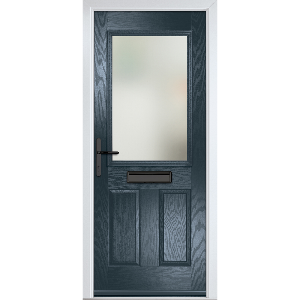 Crystal-Direct Lytham Anthracite Grey GRP Clear Glass Right Hand Open Front Door 2090 x 890mm Image 1