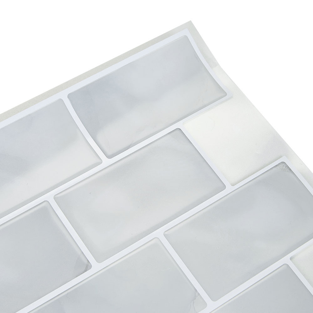 Living and Home Light Grey Marble Peel and Stick Wallpaper Tile 30 x 30cm 10 Pack Image 5