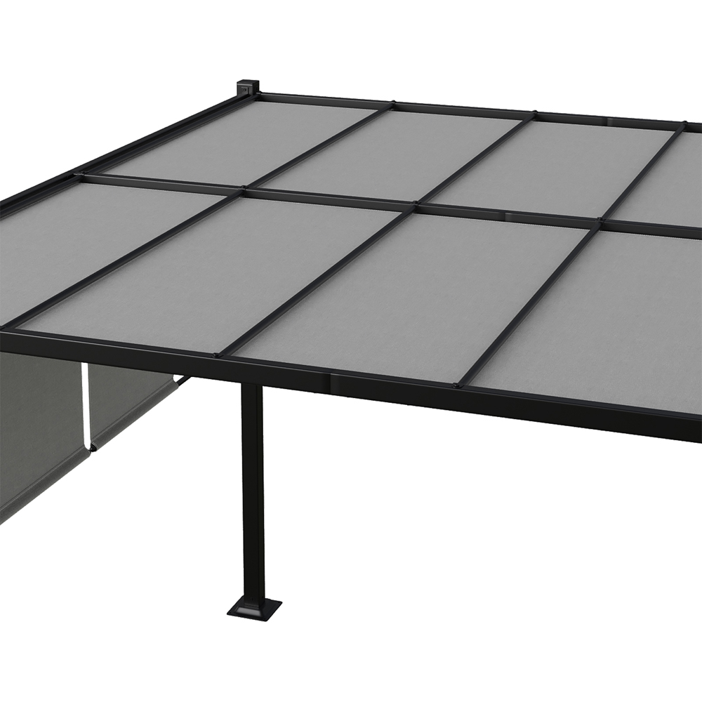 Living and Home Light Grey Retractable Garden Pergola with Canopy 2.95 x 2.95m Image 3
