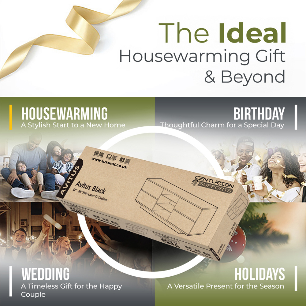 Centurion Supports Avitus 4 Drawer 3 Shelf Premium Gloss Black TV Unit Image 7