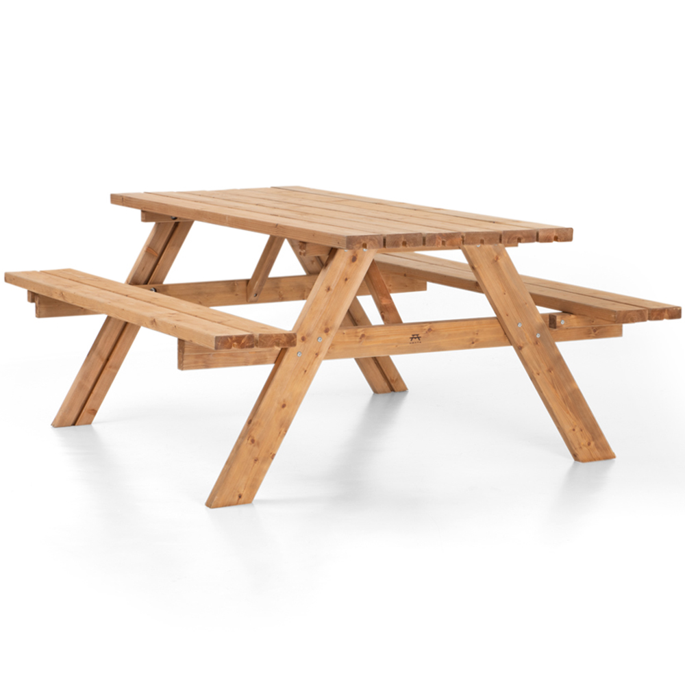AMATA Ungurs 6 Seater Classic Picnic Table Brown Image 2