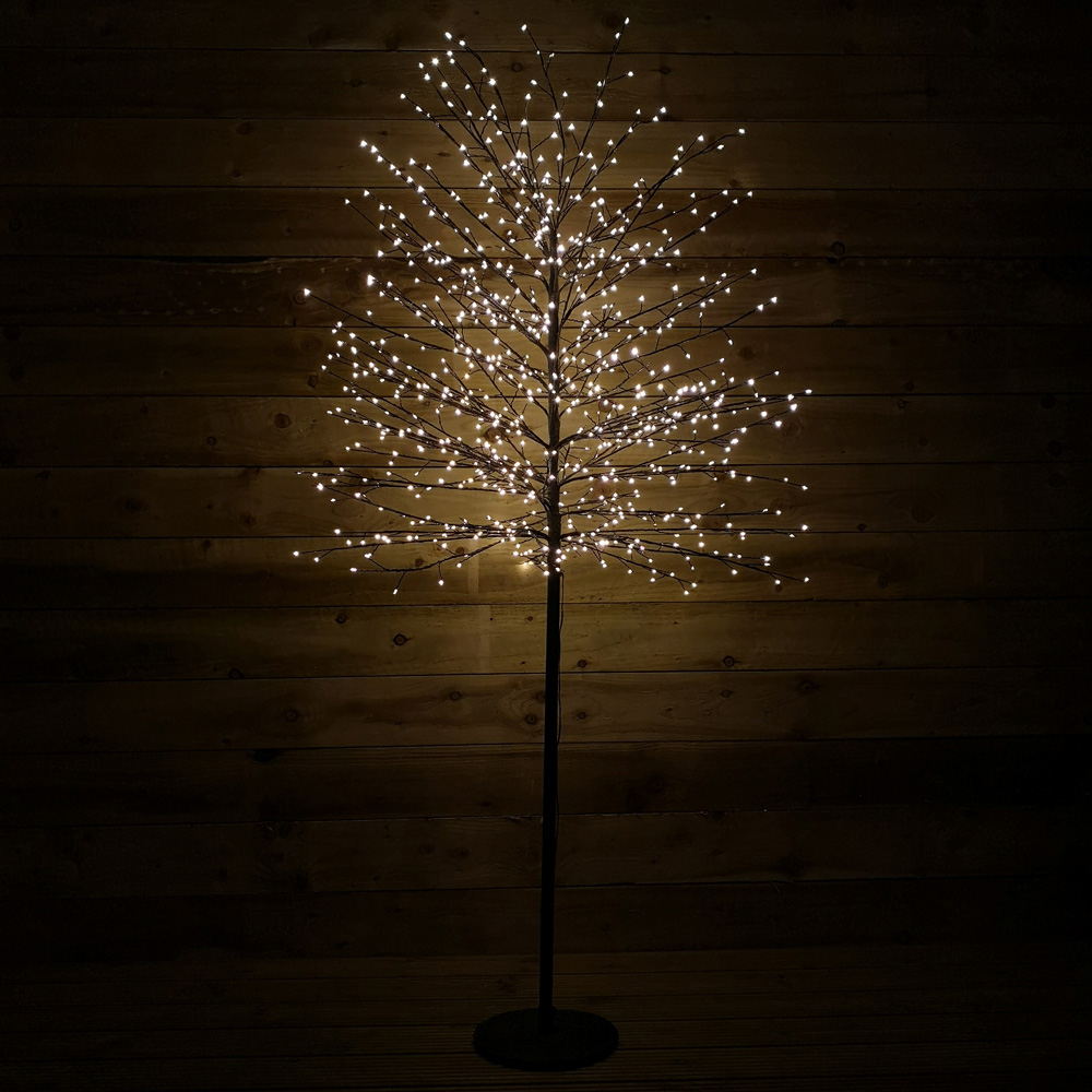 Samuel Alexander Warm White LED Pre Lit Black Micro Dot Blossom Artificial Christmas Tree 6ft Image 6