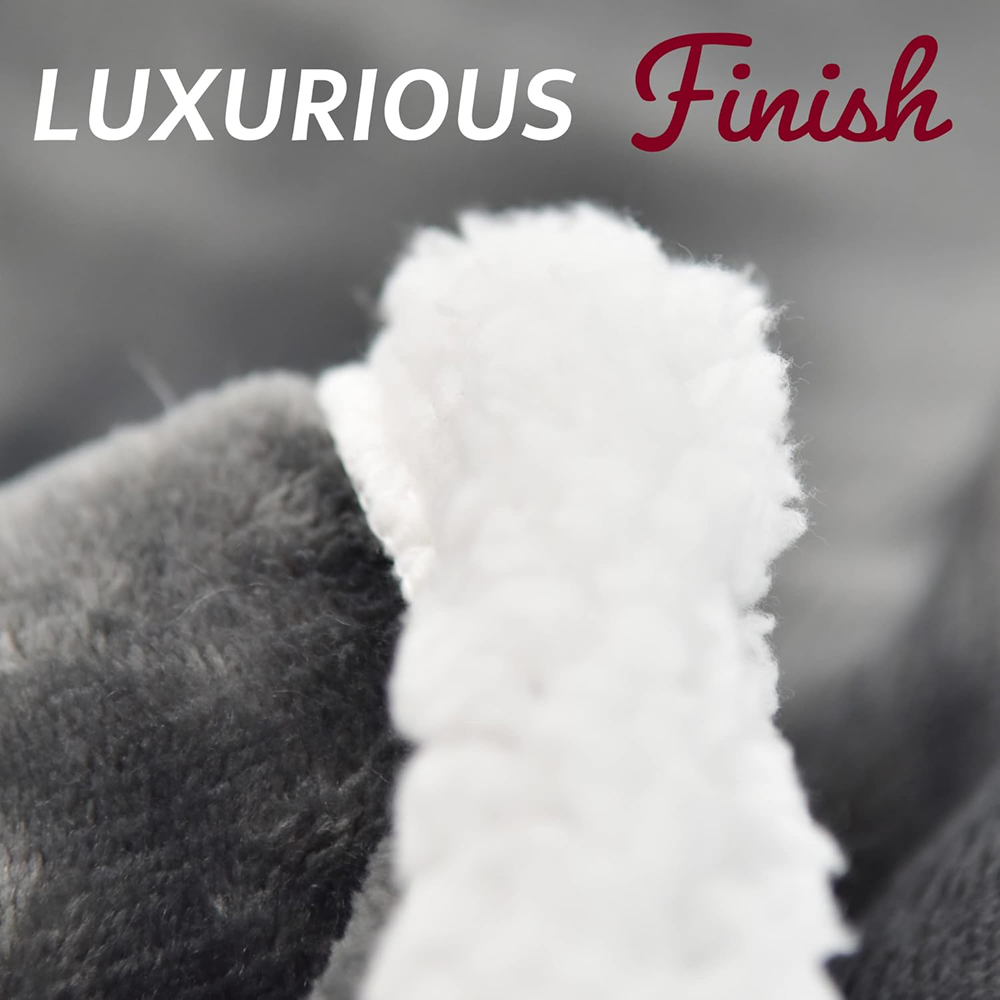 GlamHaus Dark Grey Heated Blanket 160 x 130cm Image 5