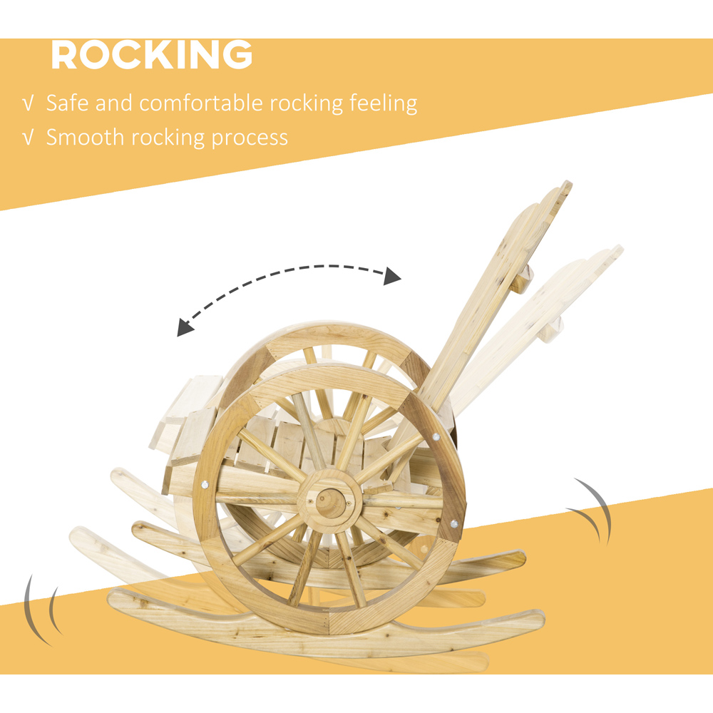 Outsunny Natural Adirondack Rocking Chair Image 4