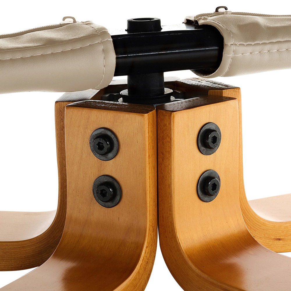 Living and Home Beige Linen Duck Foot Base Swivel Recliner with Ottoman Image 7