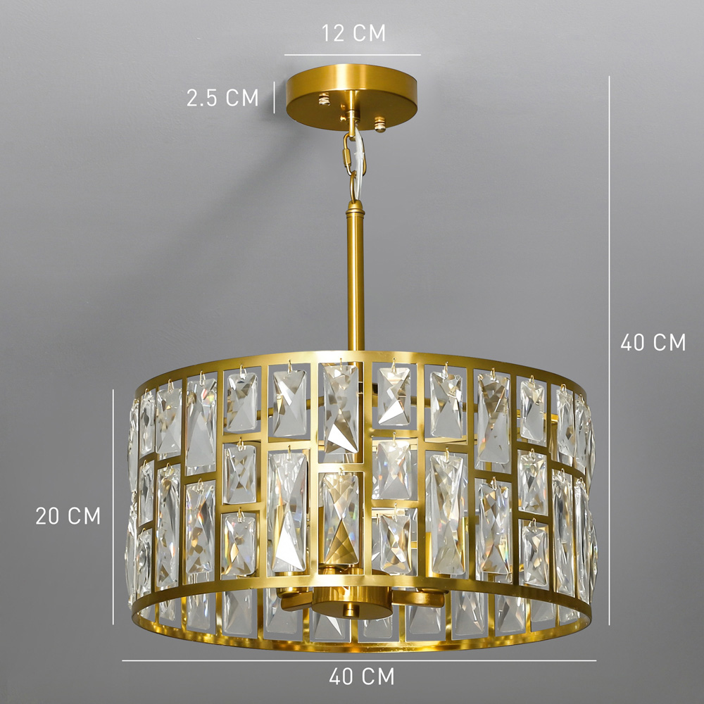 HOMCOM Modern Crystal Chandelier Mount Ceiling Light Image 9
