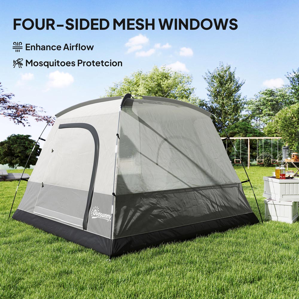 Outsunny 3-4 Person Waterproof Camping Tent Dark Grey Image 6