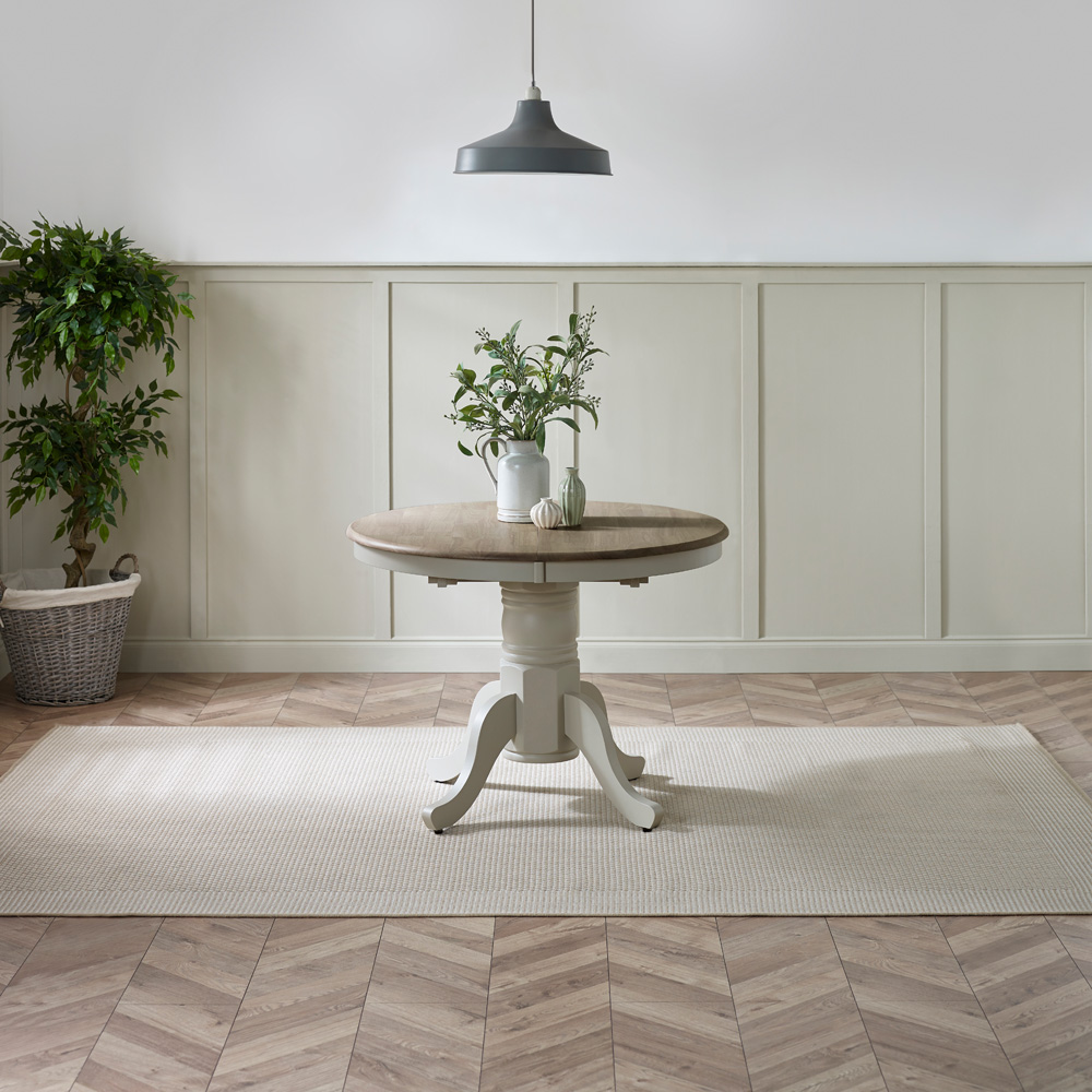 Furniturebox Fowey Marros 6 Seater Wooden Extendable Dining Set Light Grey and Limewash Effect Image 5