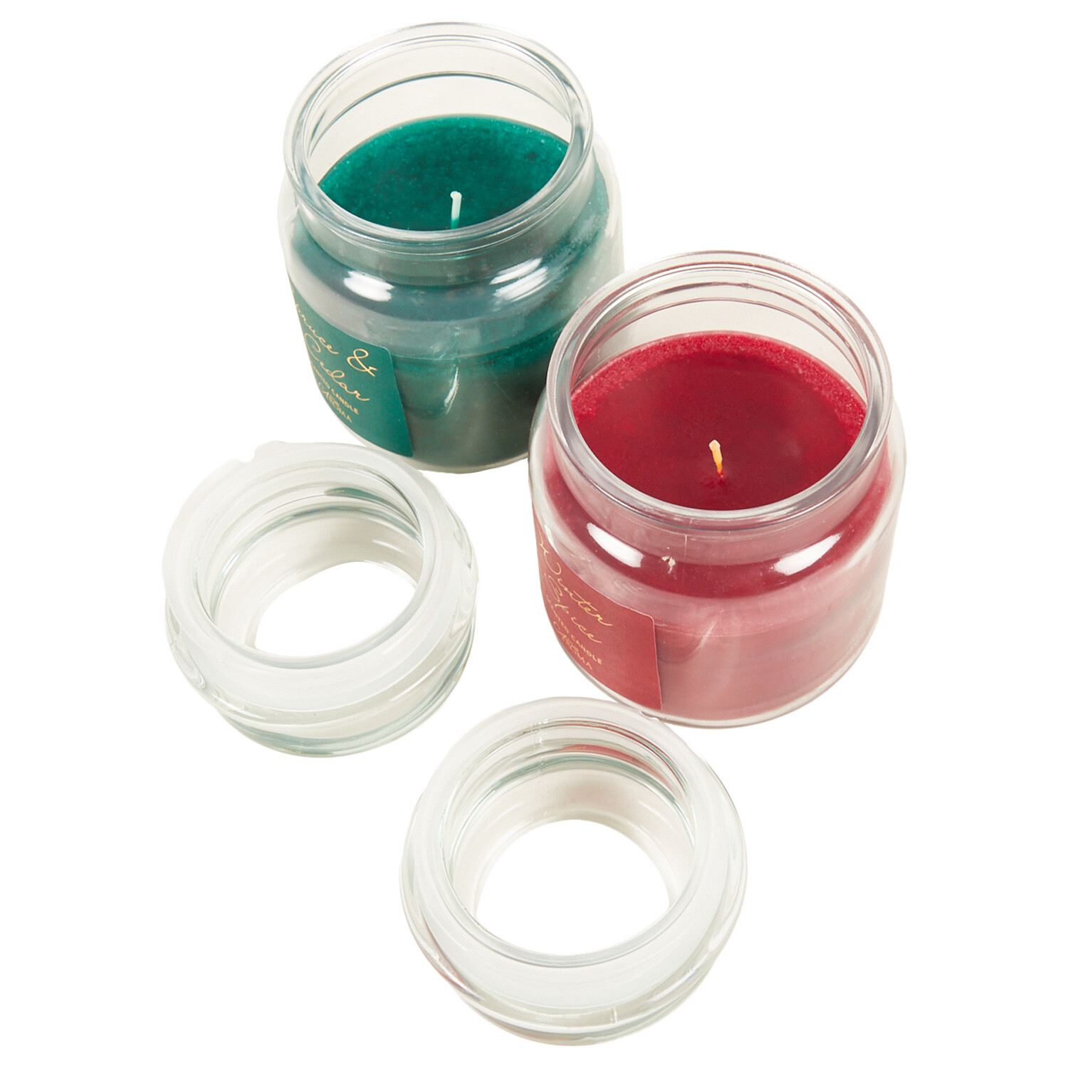 Set of 2 Scented Candle Jars - Red and Green Image 5