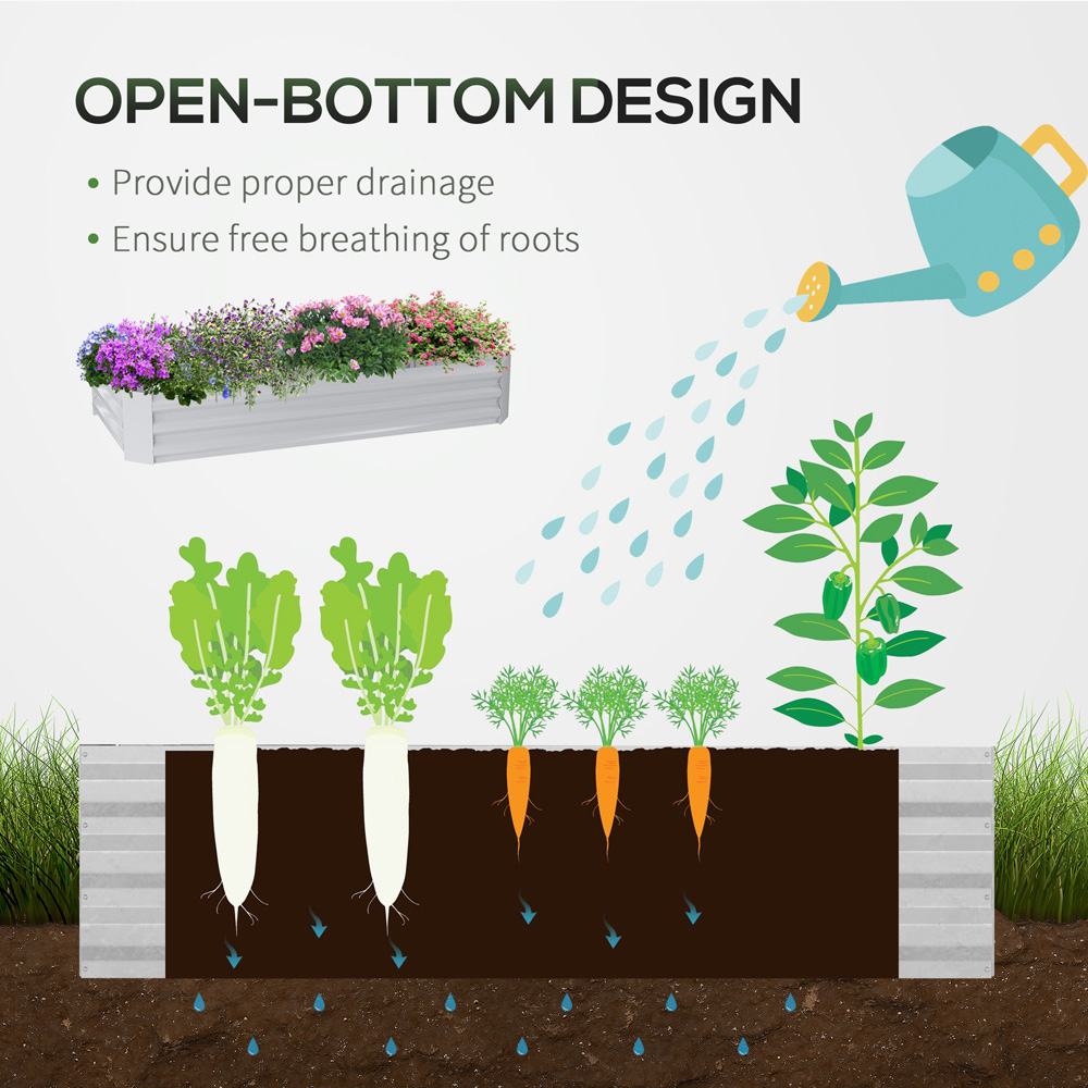 Outsunny Green Raised Garden Bed Planter with Greenhouse Image 7