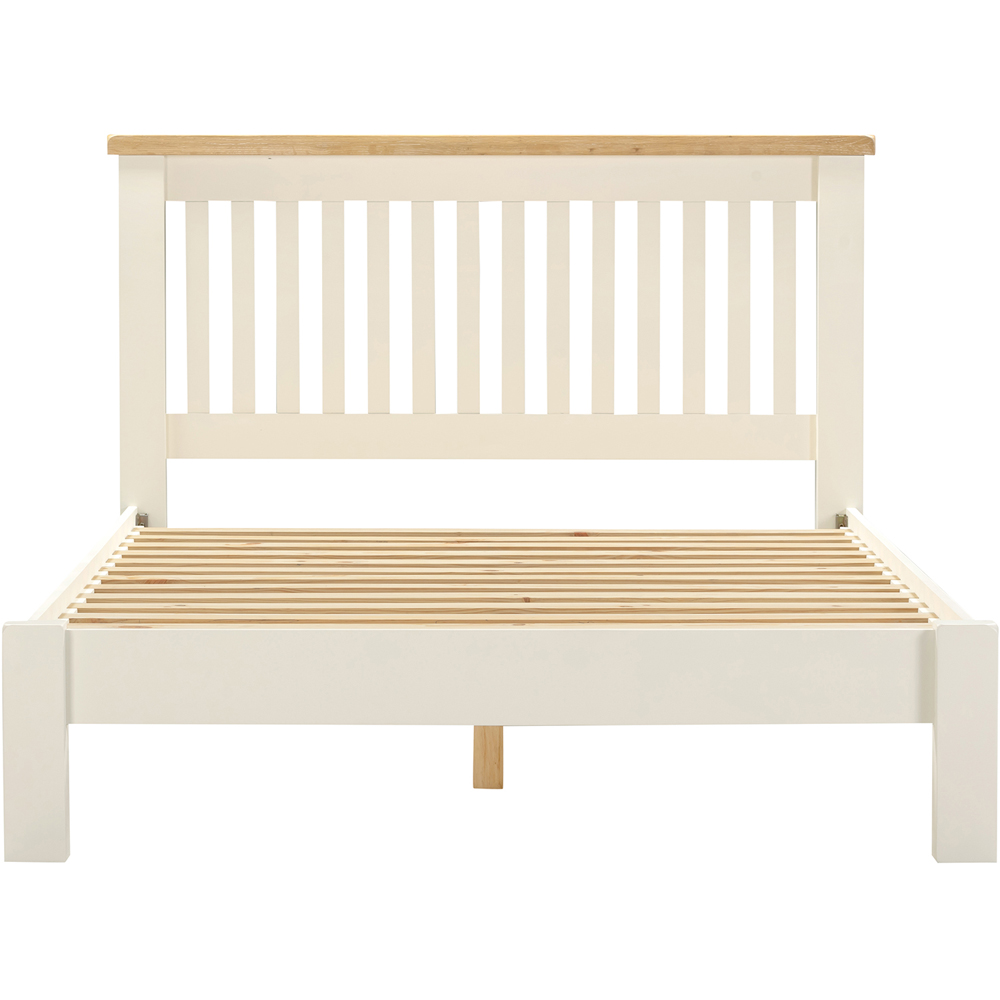 Seconique Windsor Double Ivory and Oak Low End Bed Frame Image 3